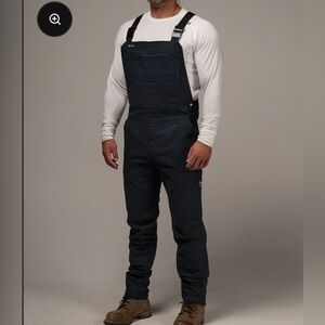 Flag Nor Fail Forever Overalls Navy Blue Flannel Lined Sz 28 Men, 6 Women  AA15